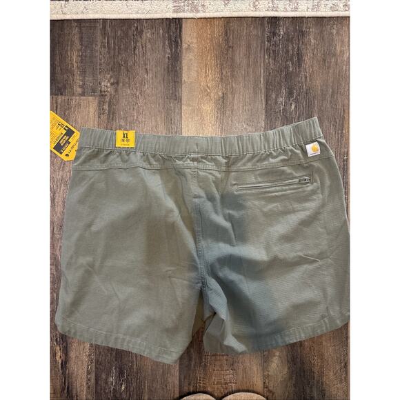 Carhartt Shorts Women XL 16-18 Green Olive Elastic WaistForce Ripstop Work (232) - Picture 4 of 4